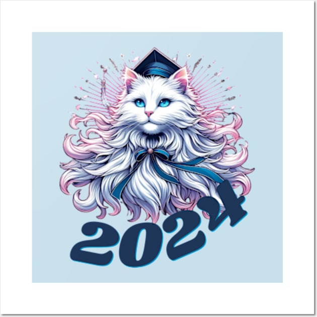 Graduation 2024 Majestic Cat Wall Art by Malus Cattus